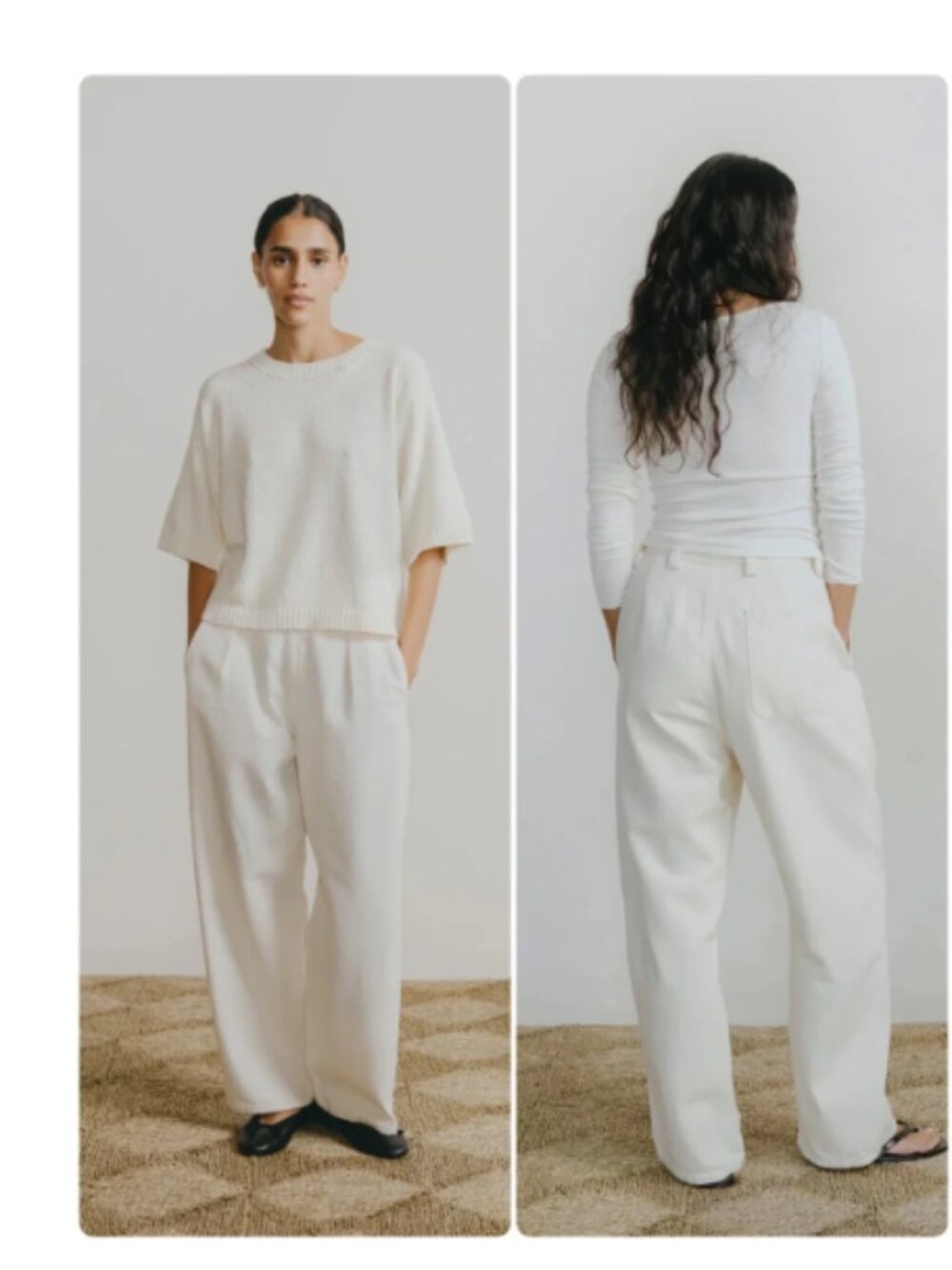 OZMA Field Pant Pleated Tencel Bull Denim Putty Cream Sz S